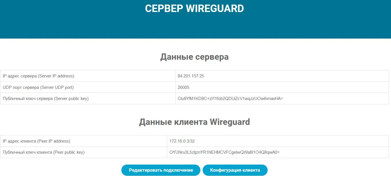 WireGuard сервер полная конфигурация на VPNKI